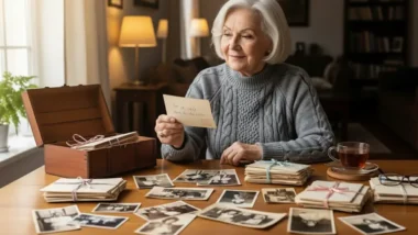 Older Woman Organizing Her Photos